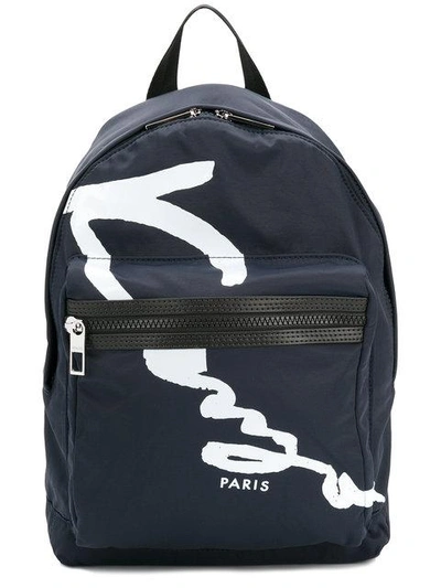 Shop Kenzo Signature Backpack - Blue