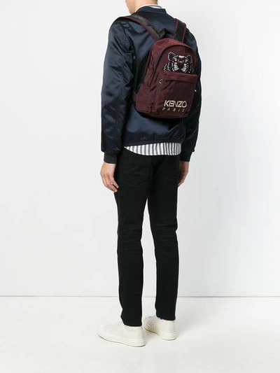 Shop Kenzo Tiger Embroidered Backpack