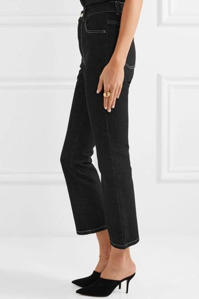 Shop Attico Blanca Cropped High-rise Flared Jeans