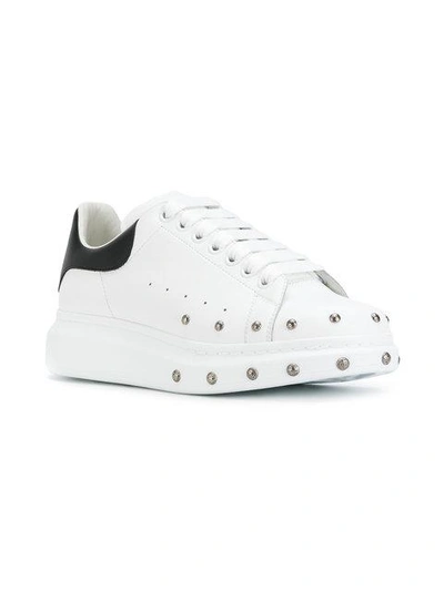 Shop Alexander Mcqueen Oversized Sole Studded Sneakers - White