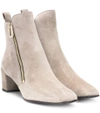 ROGER VIVIER POLLY ZIP SUEDE ANKLE BOOTS,P00281593-10
