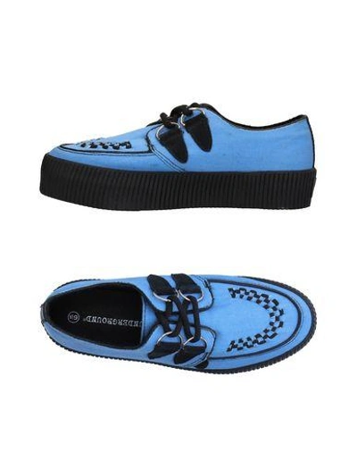 Shop Underground Lace-up Shoes In Sky Blue