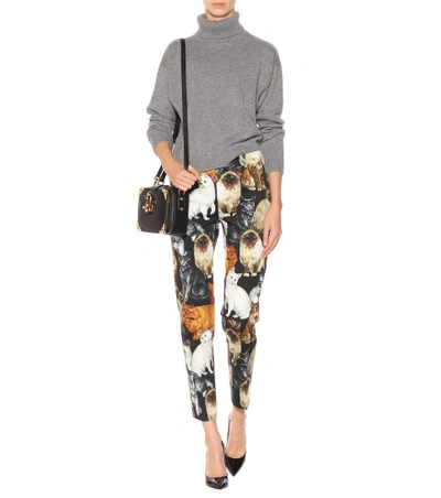 Shop Dolce & Gabbana Printed Cropped Cotton Trousers In Multicoloured