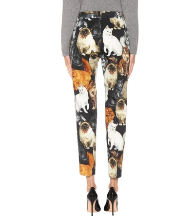 Shop Dolce & Gabbana Printed Cropped Cotton Trousers In Multicoloured