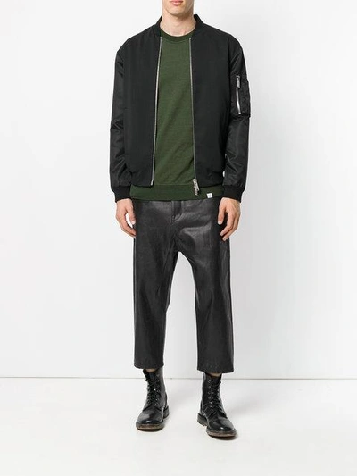 Shop Rick Owens Leather Look Cropped Trousers In Black