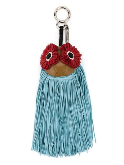 Shop Fendi Fringe-eyes Charm - Blau In Blue