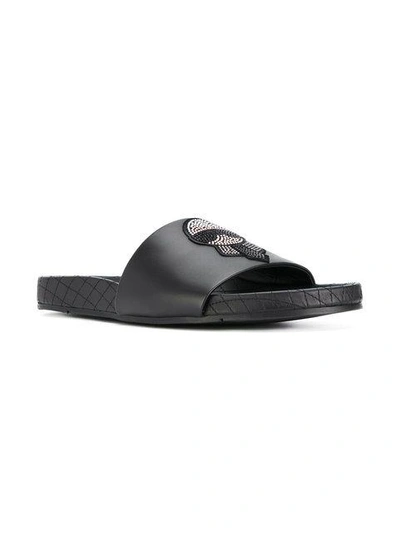 Shop Fendi Karlito Sliders - Black