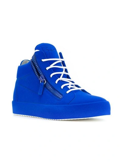 Giuseppe Zanotti The Unfinished Hi-top Sneakers In Blue | ModeSens