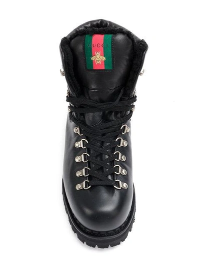 Shop Gucci Lace-up Boots - Black