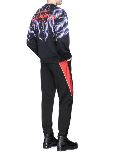 Alexander Wang Graphic Patch Lightning Print Sweatshirt In Black | ModeSens