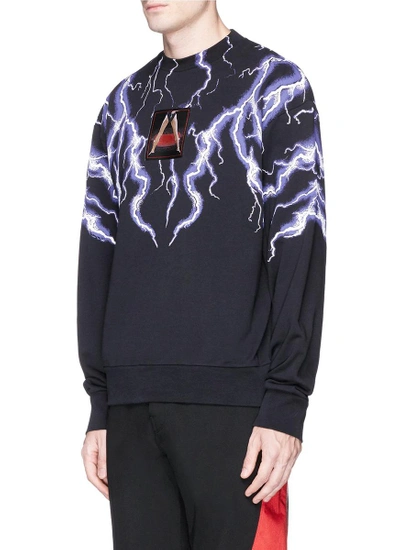 Alexander Wang Graphic Patch Lightning Print Sweatshirt In Black