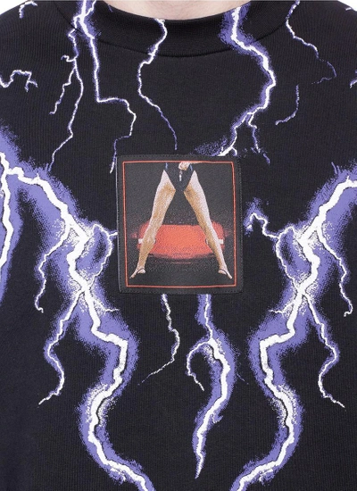 Alexander Wang Graphic Patch Lightning Print Sweatshirt In Black | ModeSens
