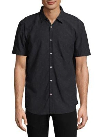 John Varvatos Mayfield Slim Fit Short Sleeve Sport Shirt In Midnight