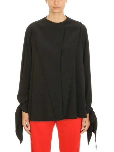 Shop Givenchy Tie Sleeve Shirt In Black