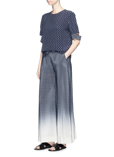 Shop Stella Mccartney 'darci' Floral Print Silk Crepe Pants