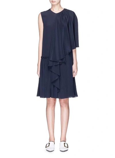 Shop Stella Mccartney 'emmanuelle' Sleeve Overlay Silk Crepe Dress