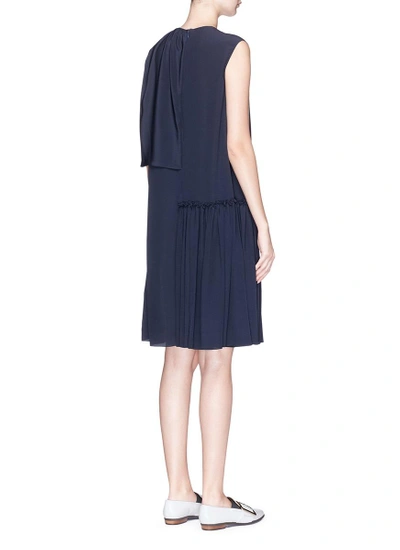 Shop Stella Mccartney 'emmanuelle' Sleeve Overlay Silk Crepe Dress