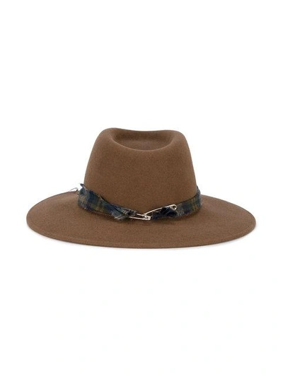 Shop Maison Michel Pierre Ribbon Hat With Safety Pin