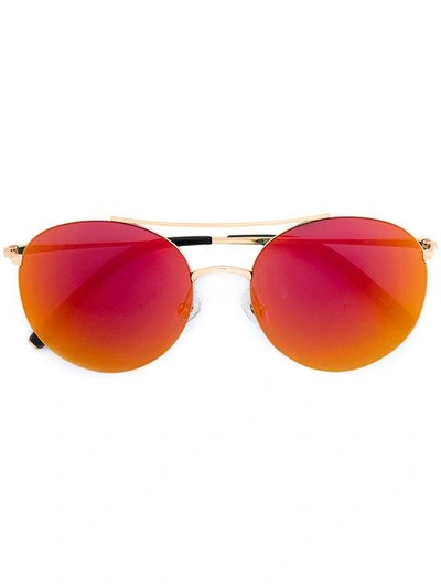 Shop Linda Farrow 161 C2 Aviator Sunglasses - Metallic