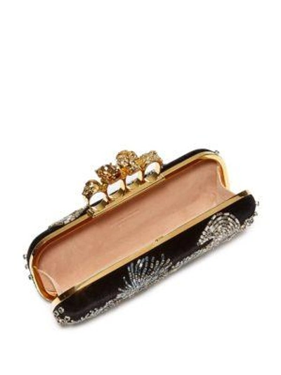 Shop Alexander Mcqueen Beads Embellishment Long Box Clutch In Gold Jet