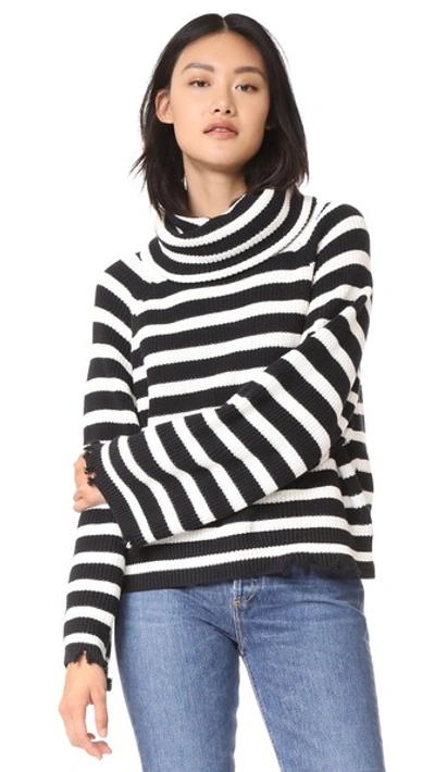 Shop Rta Alexis Turtleneck Sweater In Black White