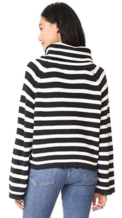 Shop Rta Alexis Turtleneck Sweater In Black White