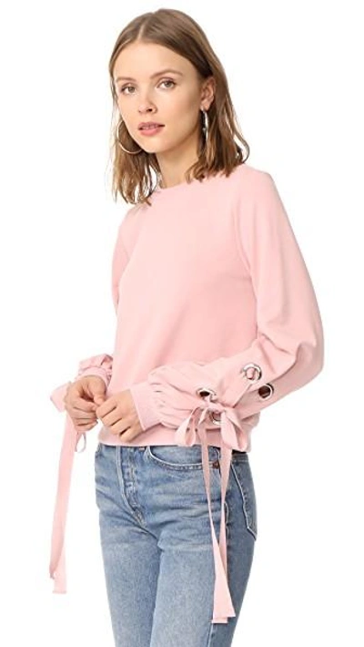 Shop English Factory Tied Up Sweatshirt In Blush