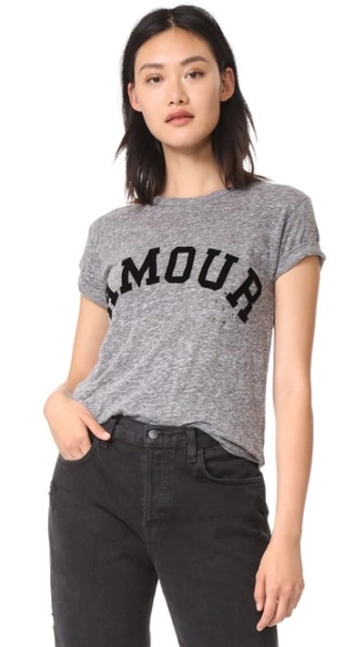 Zadig & Voltaire Amour Distressed Tee In Gris Chine