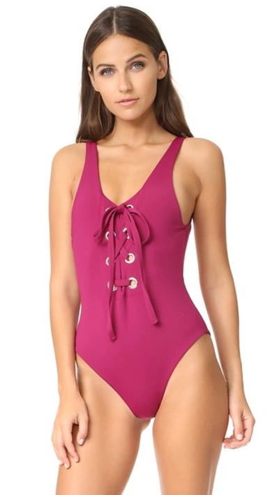 Mara Hoffman Desa One-piece Swimsuit In Berry