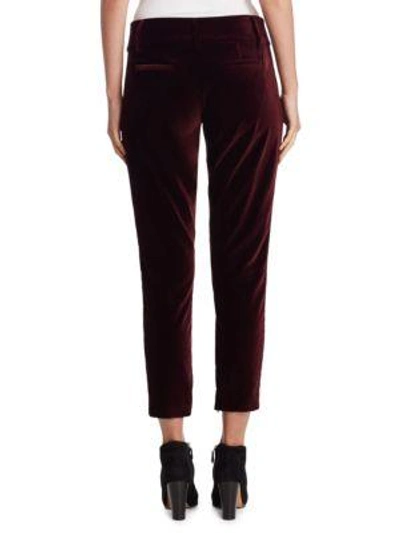 Shop Alice And Olivia Stacey Slim Ankle Pants In Wine