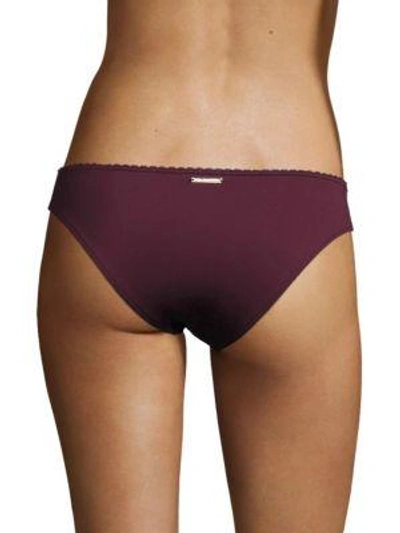 Shop Stella Mccartney Elasticized Bikini Bottom In Claret
