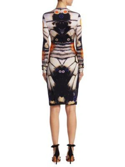 Shop Givenchy Butterfly-print Sheath Dress In Multicolor