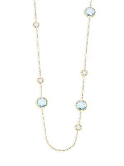 Shop Ippolita Rock Candy® Blue Topaz Station Necklace In Yellow Gold