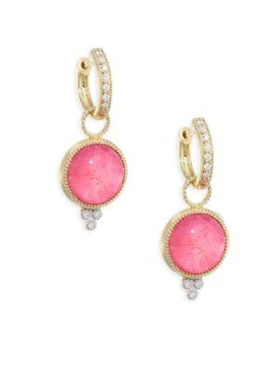 Shop Jude Frances Provence Diamond, Mother-of-pearl & Dark Rhodolite Earring Charms In Rhodalite