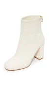Joie Saleema Leather Block Heel Booties In Shell White