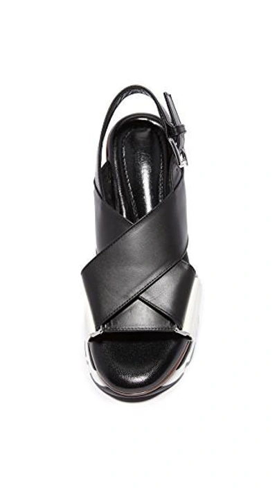 Shop Marni Platform Sandals In Black/limestone