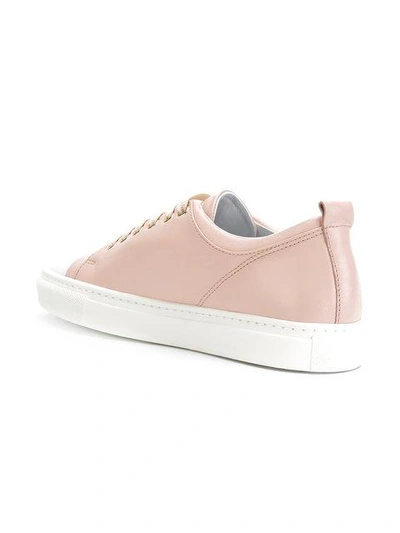 Lanvin Capped-toe Low-top Leather Trainers In Pink | ModeSens