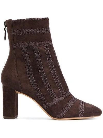 Shop Alexandre Birman Embroidered Seam Boots