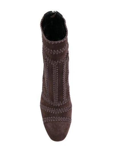 Shop Alexandre Birman Embroidered Seam Boots