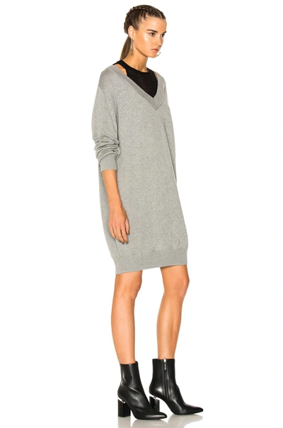 Shop Alexander Wang T T By Alexander Wang Dress With Inner Tank In Gray.  In Heather Grey & Black