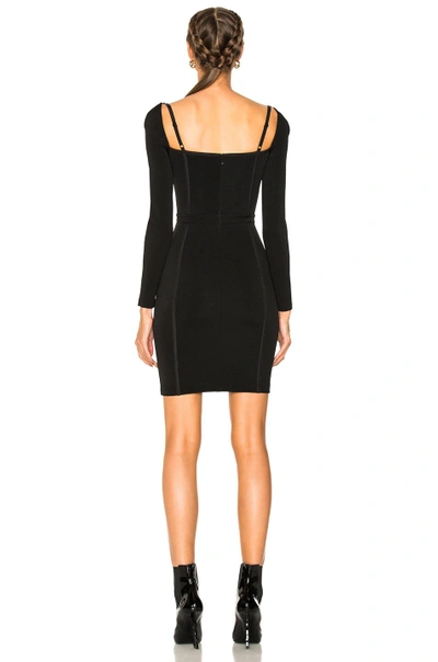 Shop Alexander Wang T T By Alexander Wang Long Sleeve Fitted Dress In Black