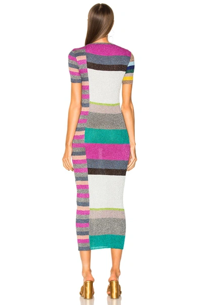 Shop Missoni Short Sleeve Printed Knit Maxi Dress In Multi