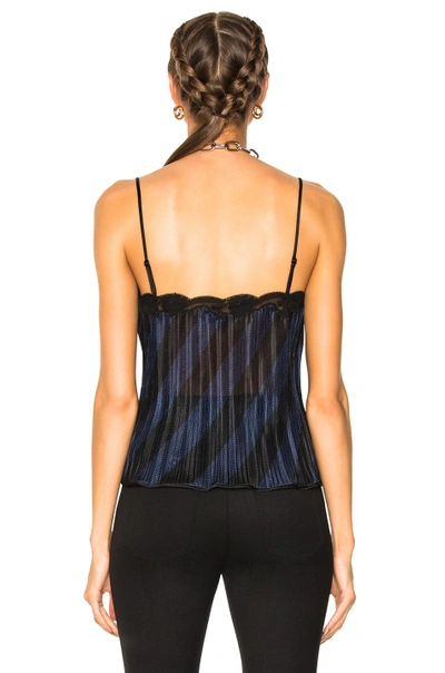 Shop Alexander Wang Pleated Camisole Top With Lace Trim In Black