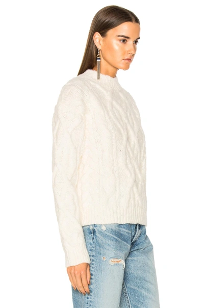 Shop Acne Studios Edyta Cable Sweater In Neutrals,white