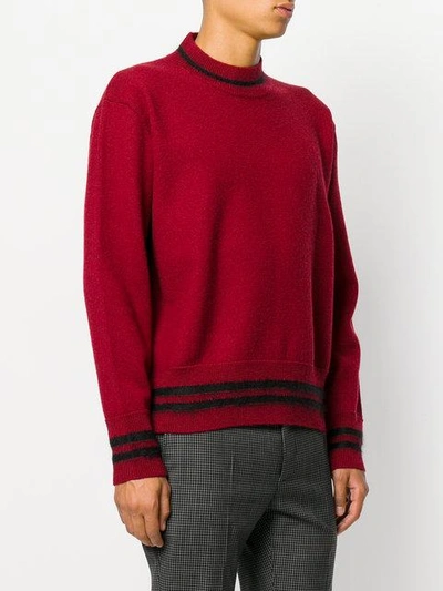 Shop Marni Stripe Detail Sweater In Pink & Purple