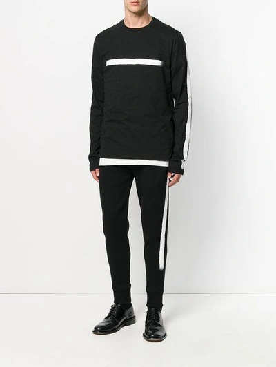 Shop Neil Barrett Stripe Detail Track Pants - Black