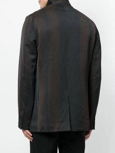 Shop Uma Wang Striped Blazer In Brown