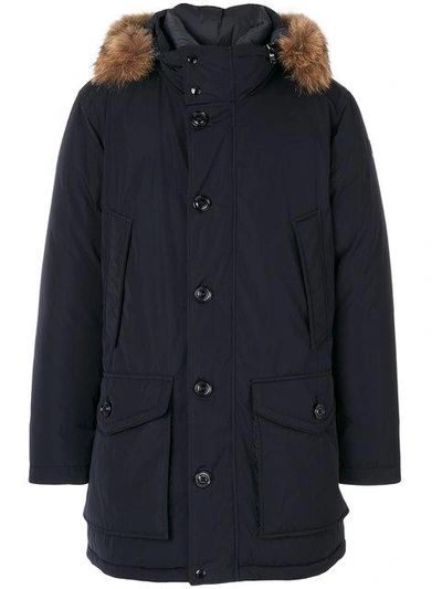 Shop Moncler River Parka Coat In Blue