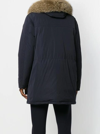 Shop Moncler River Parka Coat In Blue