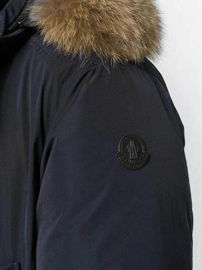 Shop Moncler River Parka Coat In Blue